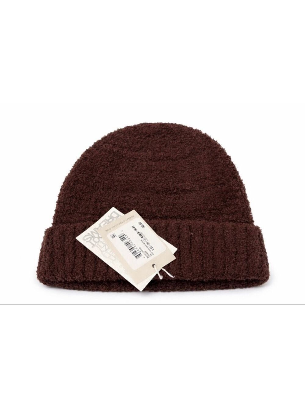 Barefoot Dreams CozyChic Brown Grid Umber Beanie